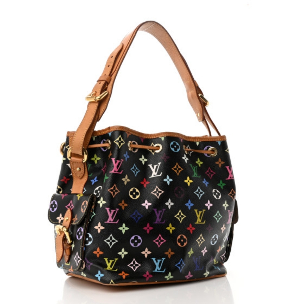 Rare Louis Vuitton LV Black Petit Noe Multicolor Monogram Bag X Takashi Murakami - Picture 6 of 16